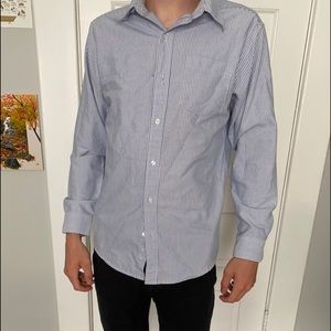 Blue and white striped dress shirt